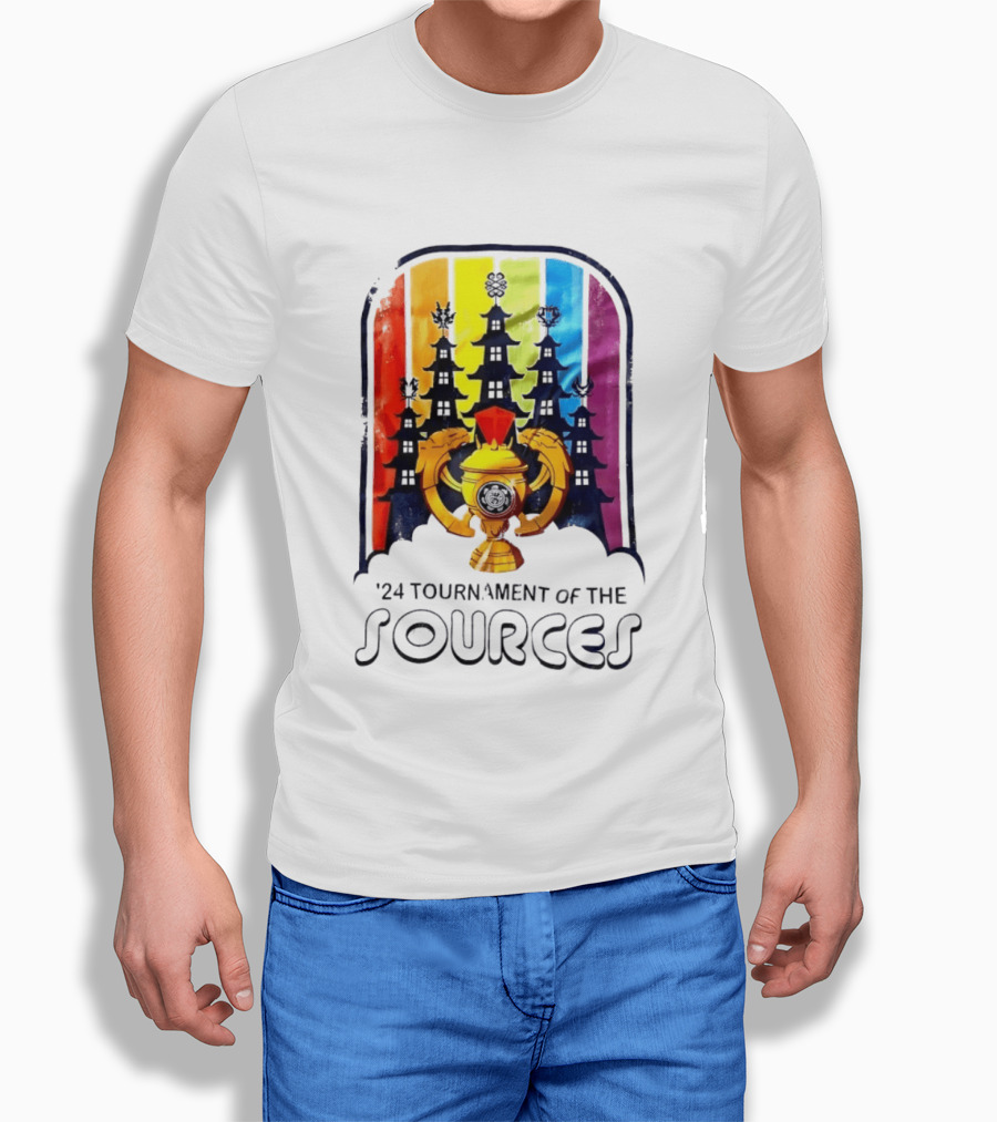 24 Tournament Of The Sources Trophy With Pagoda Silhouette And Rainbow T-Shirt