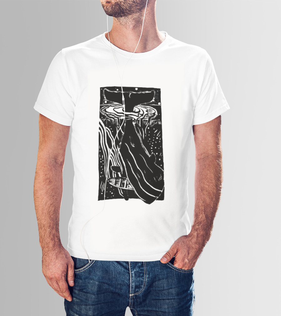 American Traditional Moby Dick Vintage Tattoo Style Whale Ocean Nautical T-Shirt