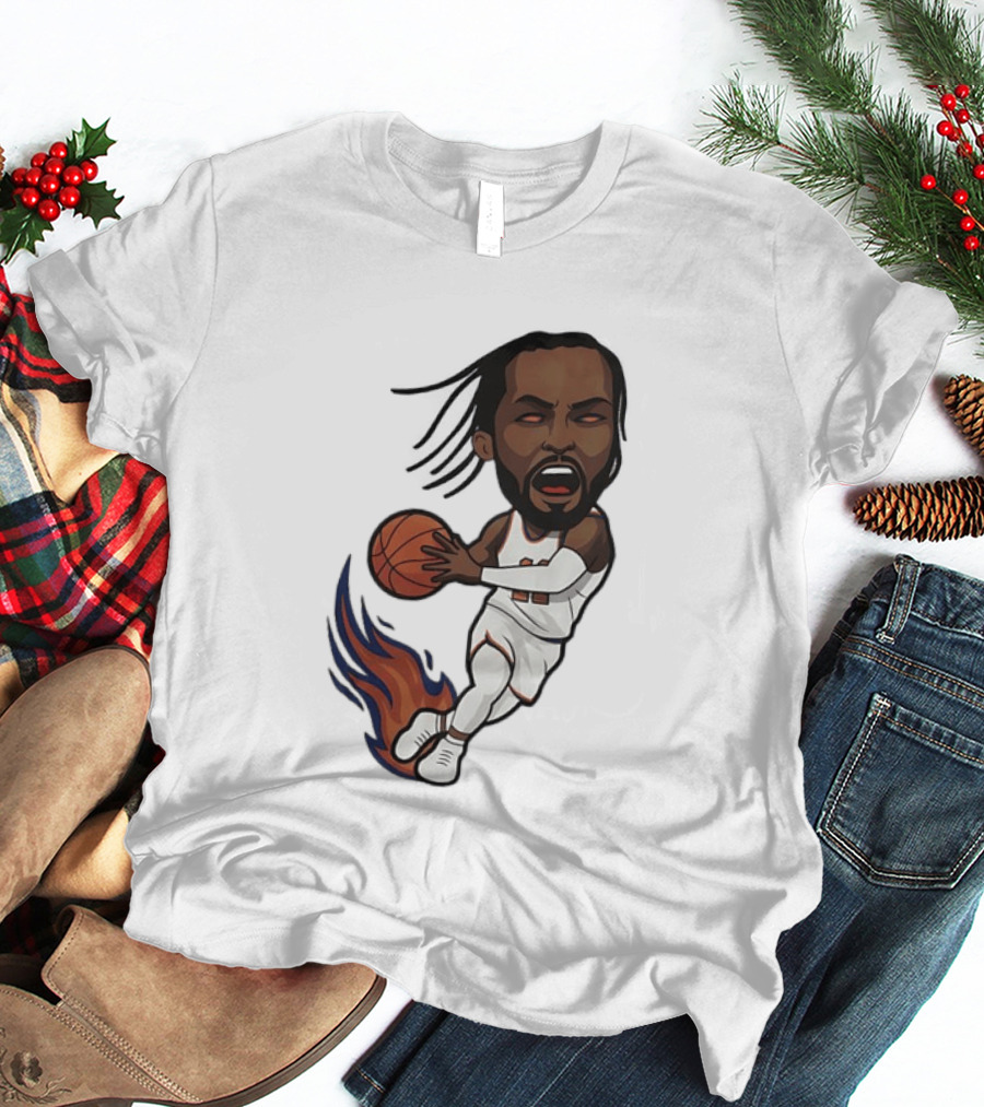 Jalen Brunson Burner New York Knicks Basketball Player Flame T-Shirt