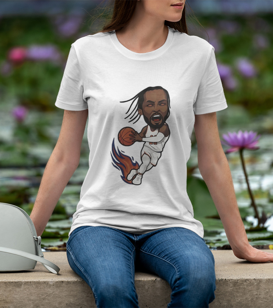 Jalen Brunson Burner New York Knicks Basketball Player Flame T-Shirt