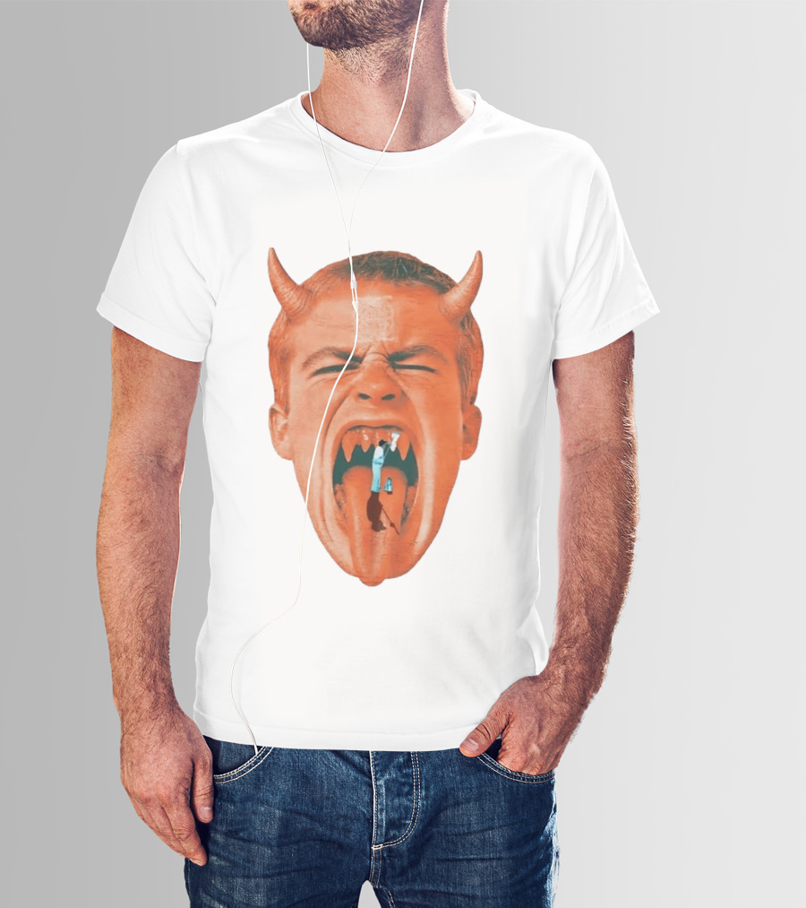 Cleaner Inside Devil Horned Head Yelling T-Shirt
