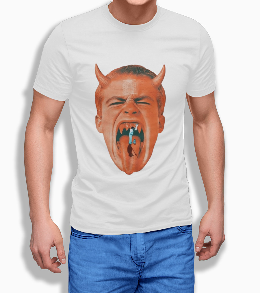 Cleaner Inside Devil Horned Head Yelling T-Shirt