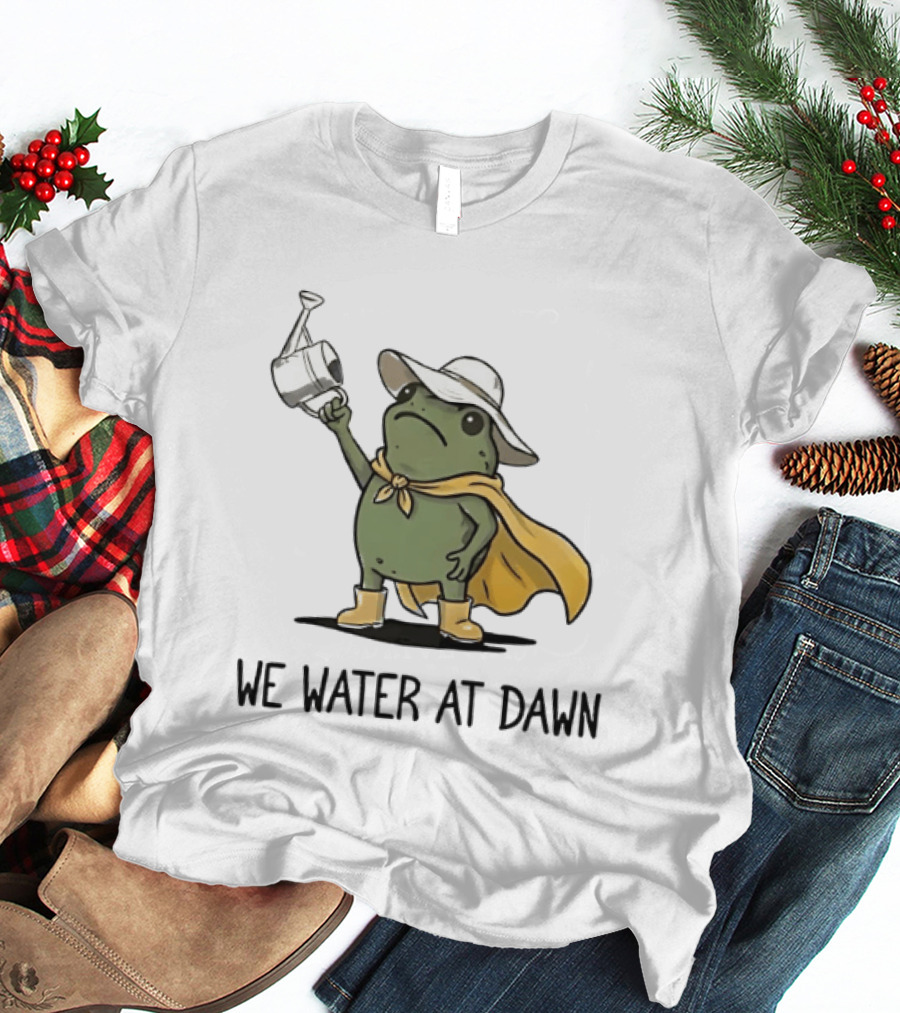 Frog We Water At Dawn Yellow Cape And Hat T-Shirt