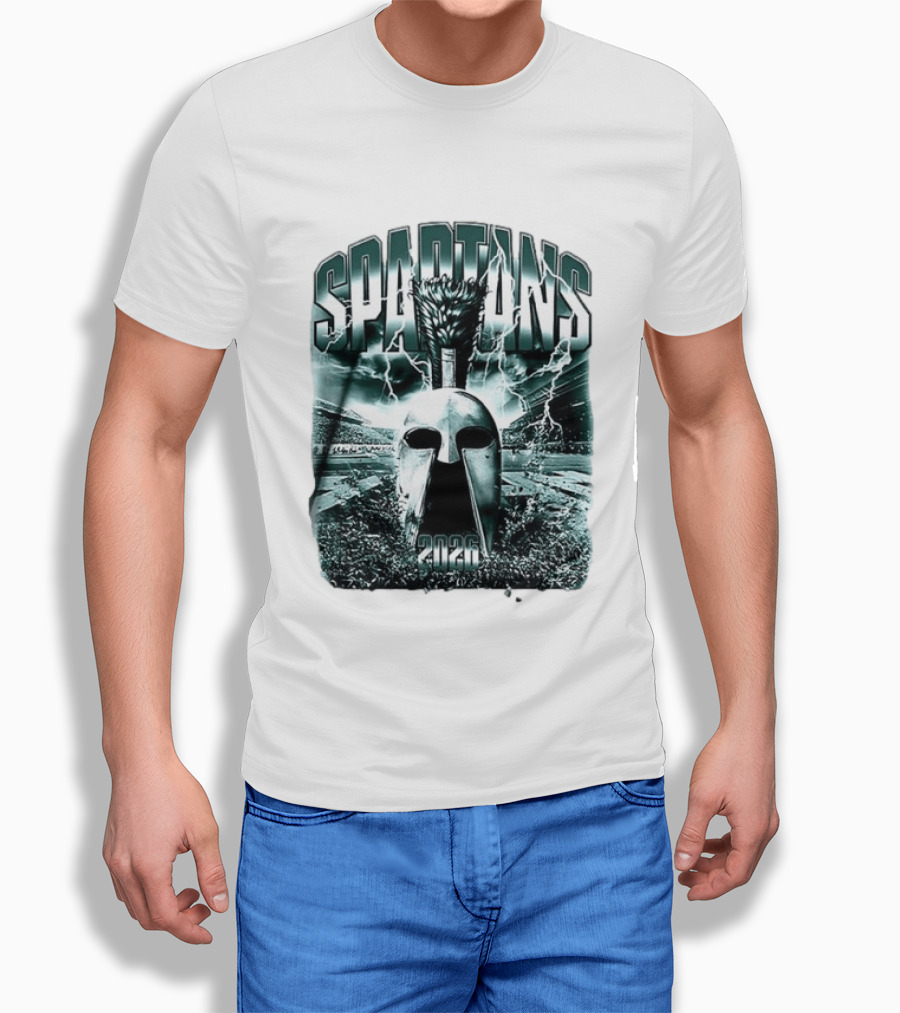 Michigan State Spartans 2026 Mask With Lightning Stadium T-Shirt