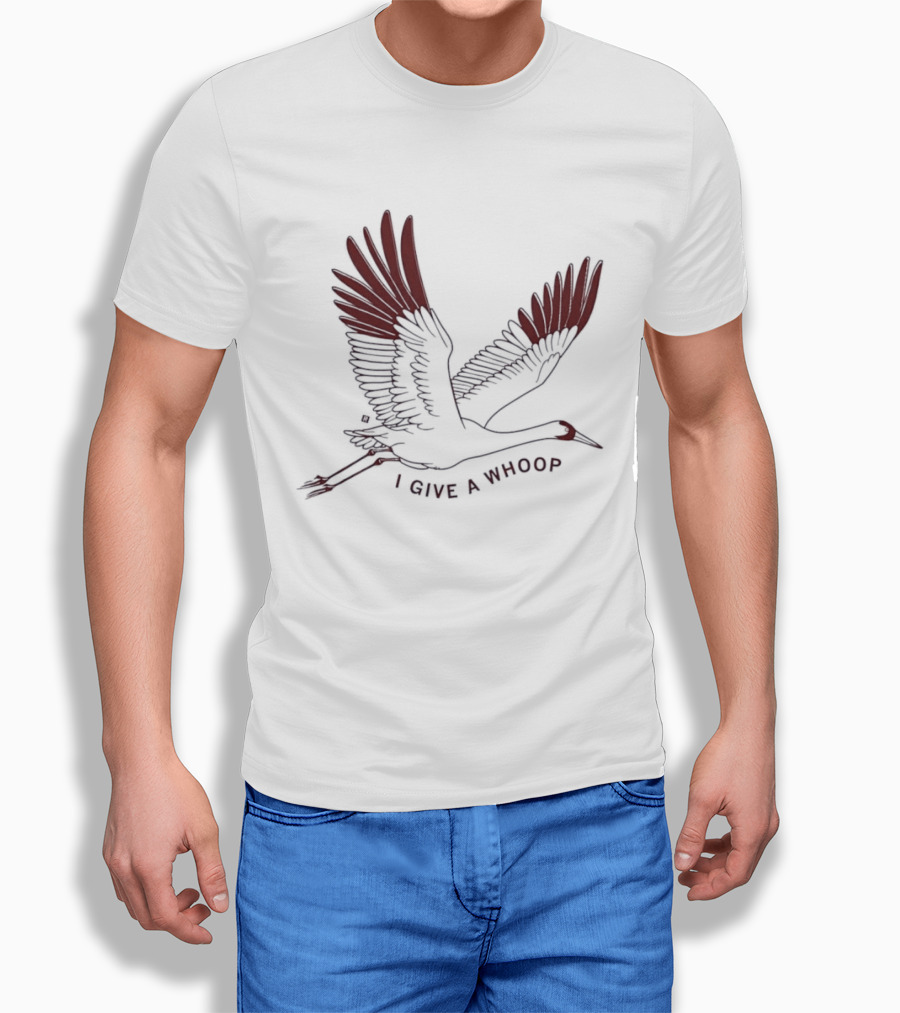 I Give A Whoop Whooping Crane Wings Spread T-Shirt