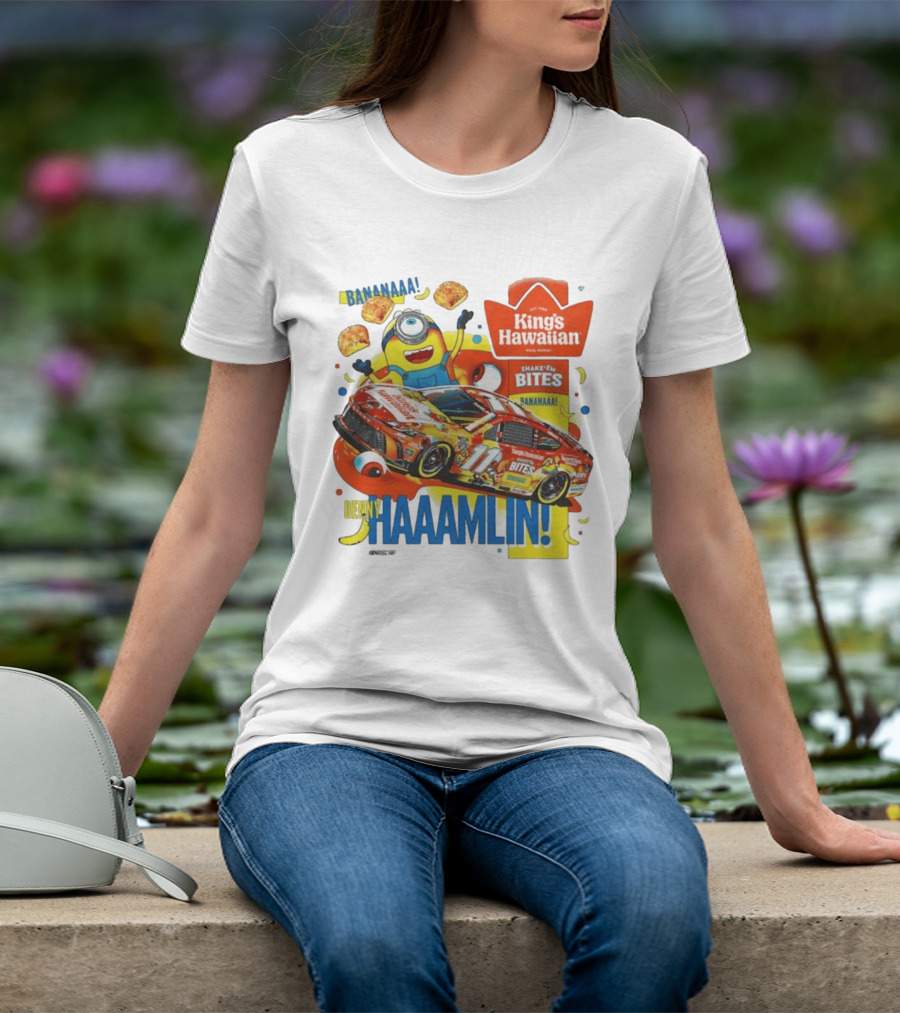 Minions Bananaa With Denny Hamlin King's Hawaiian Shake 'n Bites Racing 2026 T-Shirt