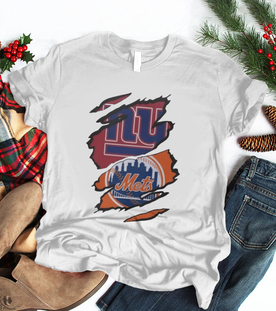 New York Giants NY Mets Beneath The Surface Fan T-Shirt