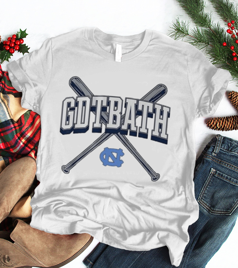 North Carolina Tar Heels GDTBATH UNC Baseball Crossed Bats T-Shirt