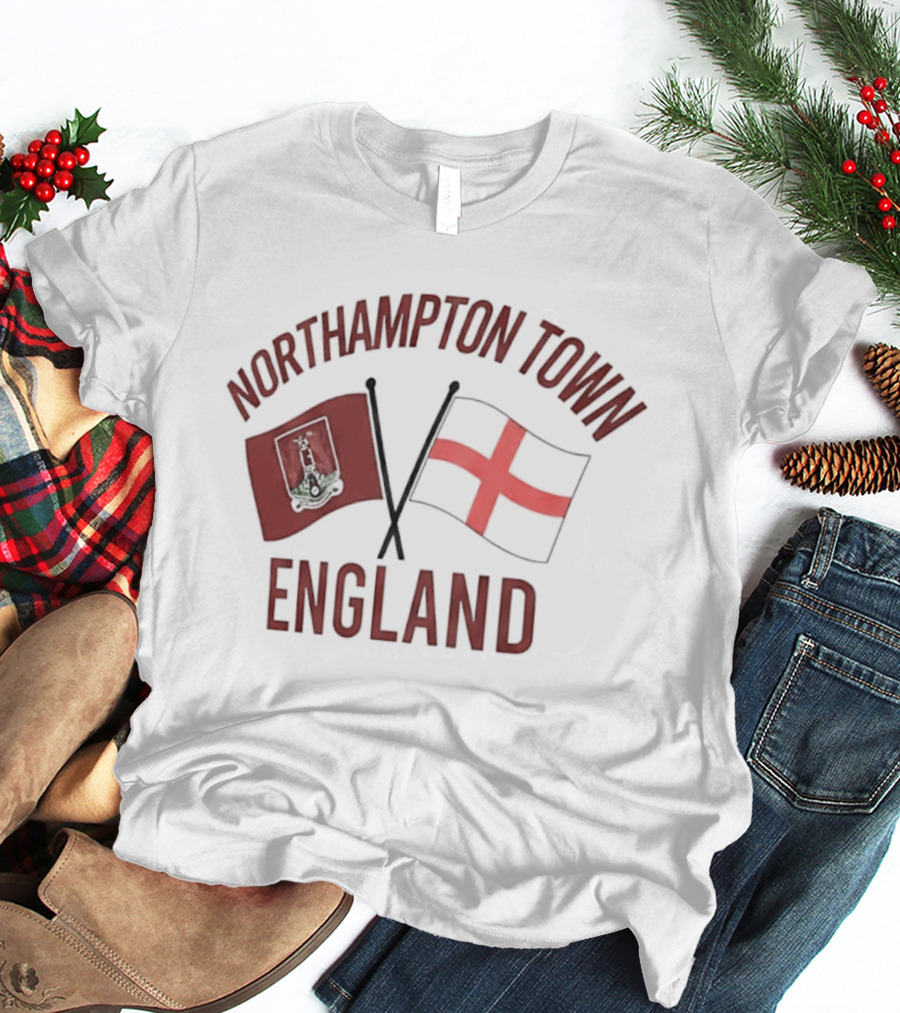 Northampton Town England Flag Red Cross Flag T-Shirt