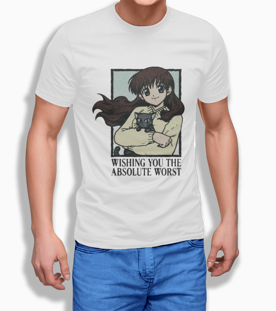 Wishing You The Absolute Worst Anime Girl Cat Scene T-Shirt