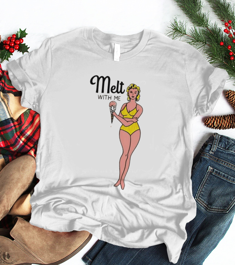 Melt With Me Pinup Girl Ice Cream Summer Poolside Women T-Shirt