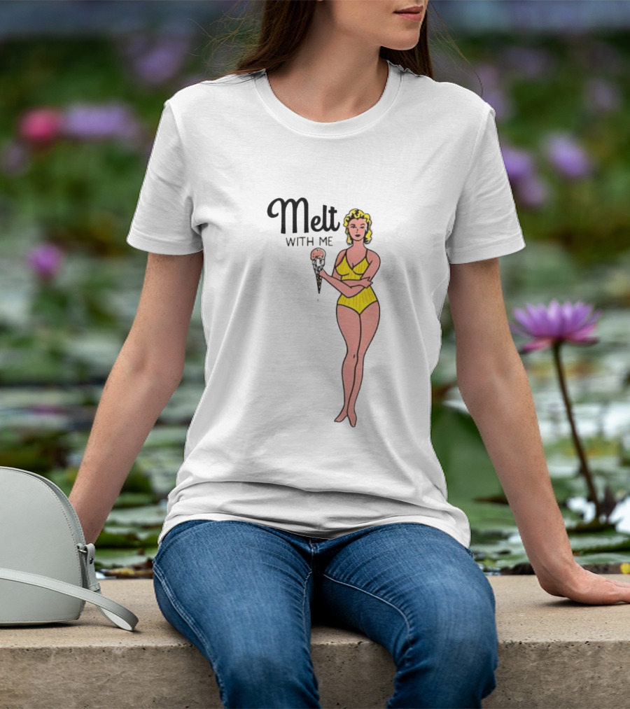 Melt With Me Pinup Girl Ice Cream Summer Poolside Women T-Shirt
