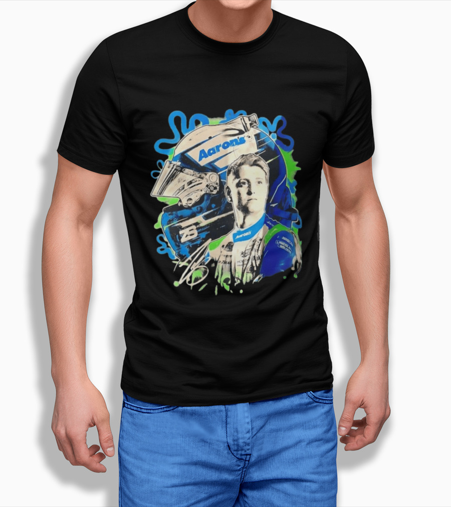 Aaron's NASCAR Lincoln Welder Ford 23 Driver Portrait Helmet Racing T-Shirt