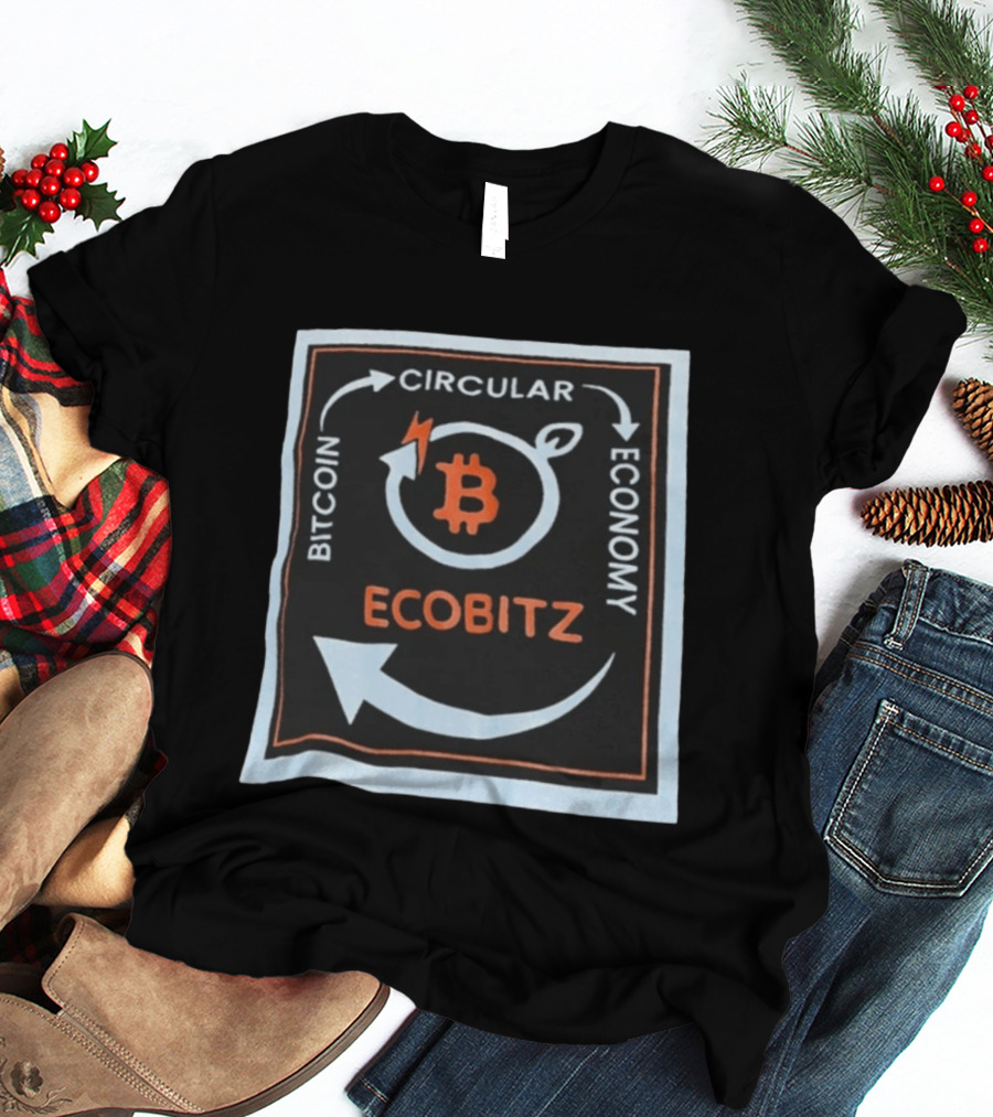 Bitcoin Circular Economy Ecobitz Concept With Lightning And Arrows T-Shirt