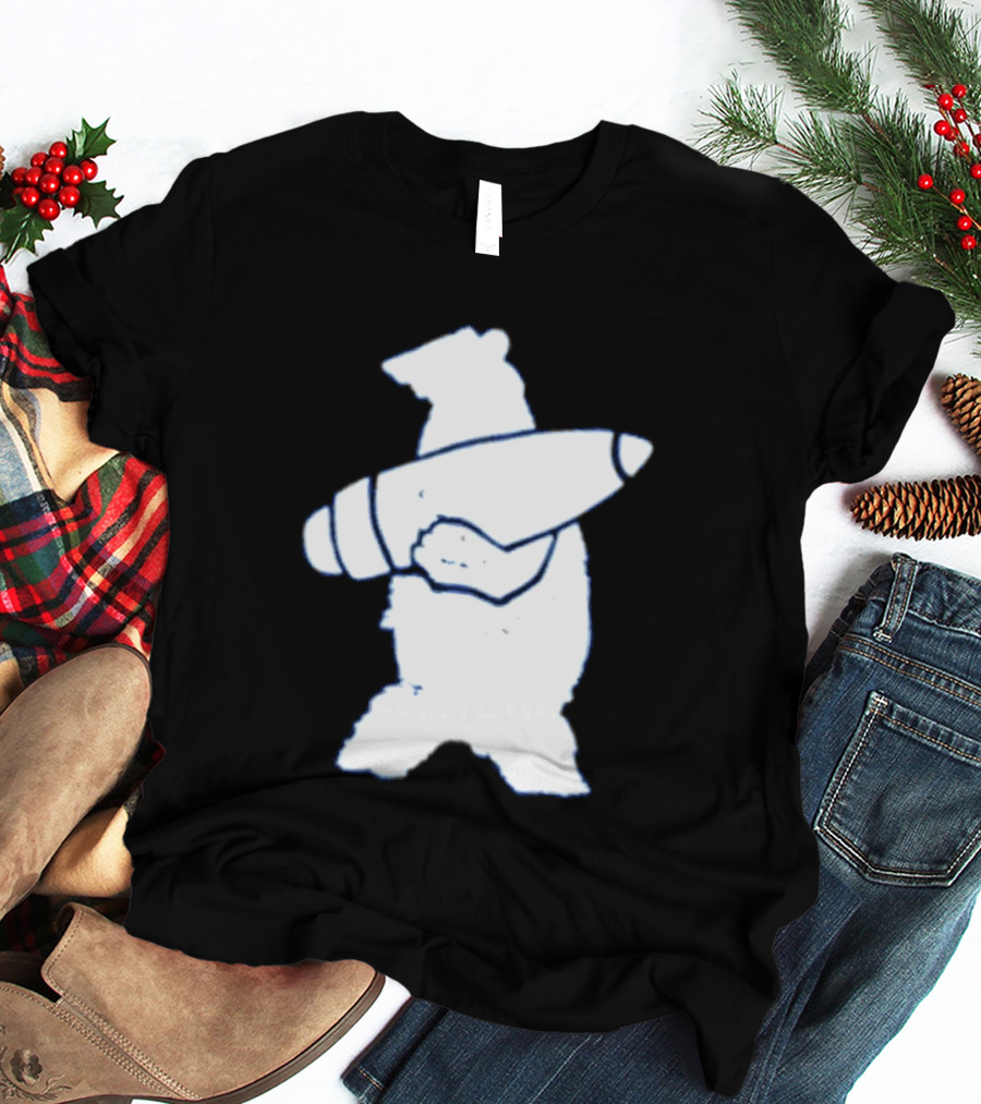 California Republic Bear Holding Bullet Munitions Military Tactical Morale T-Shirt