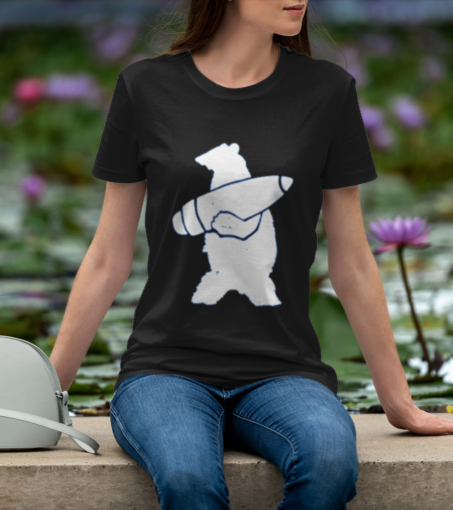 California Republic Bear Holding Bullet Munitions Military Tactical Morale T-Shirt