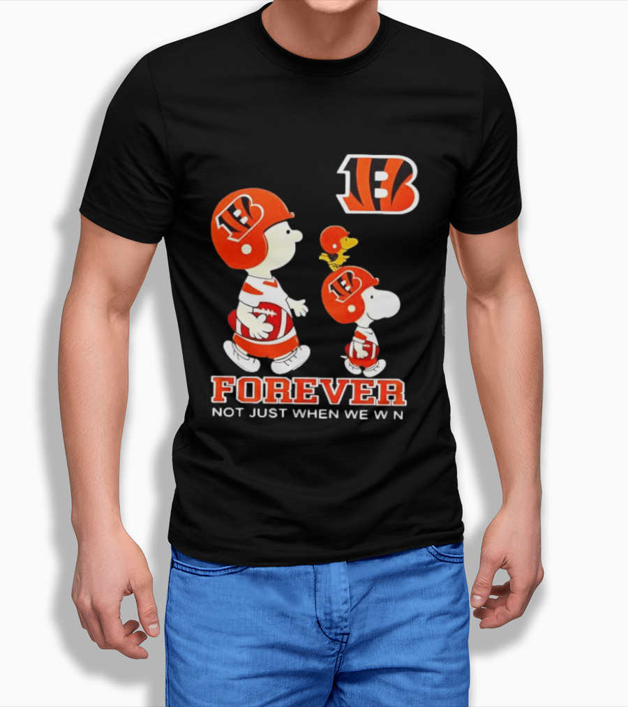 Cincinnati Bengals Forever Charlie Brown Snoopy Not Just When We Win T-Shirt