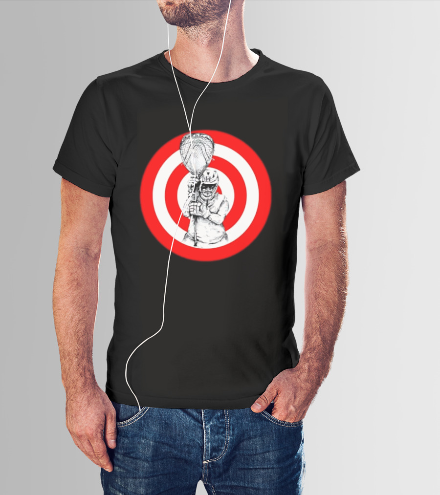Lacrosse Player Bullseye Target Sport Athlete Competition Training Practice Goalkeeper T-Shirt