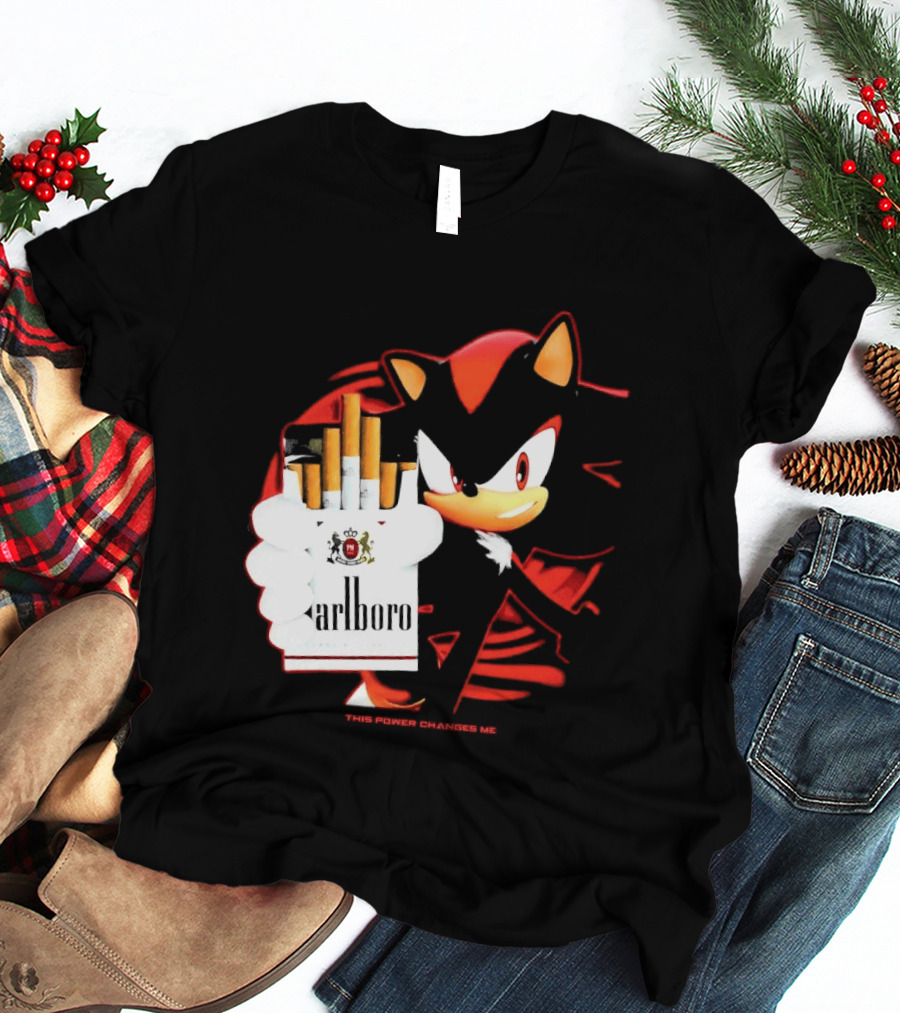 Shadow The Hedgehog Marlboro Cigarettes This Power Changes Me T-Shirt