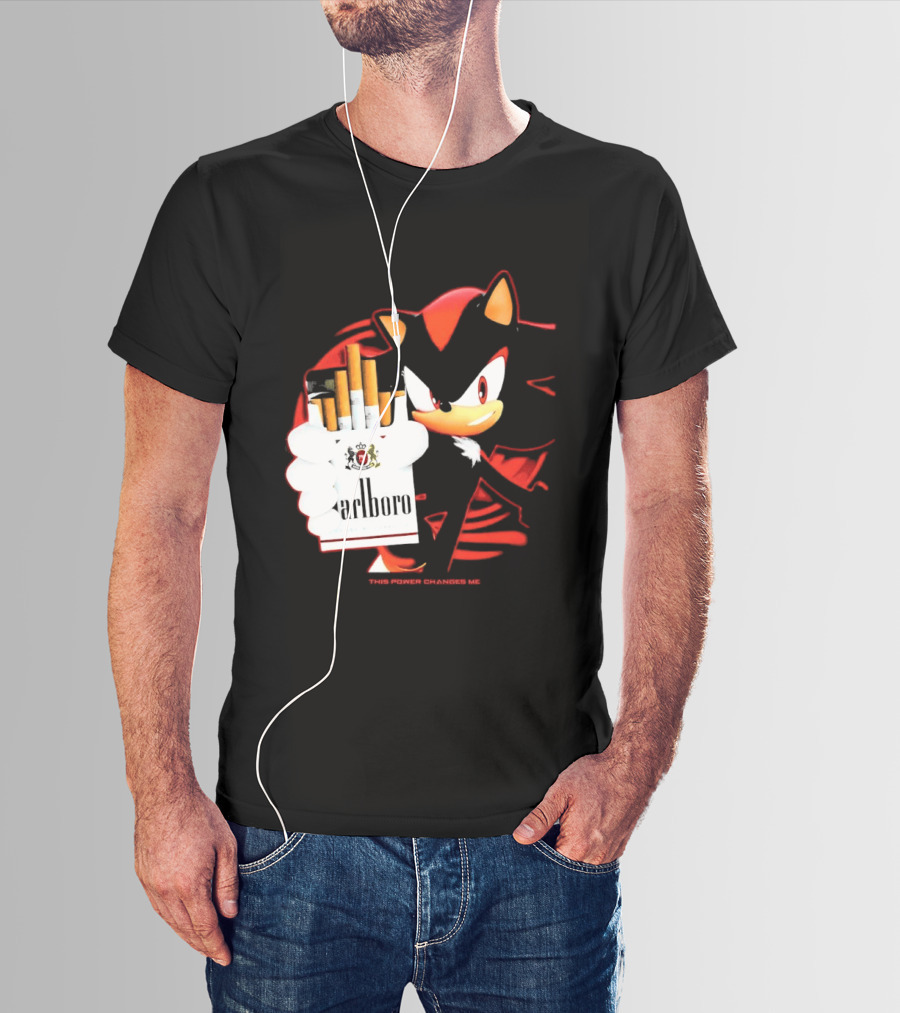 Shadow The Hedgehog Marlboro Cigarettes This Power Changes Me T-Shirt