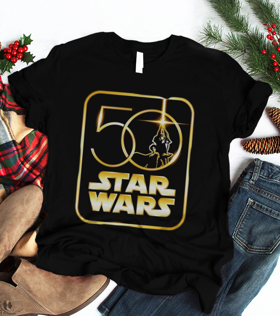 50 Year Anniversary Star Wars Luke Skywalker Princess Leia T-Shirt
