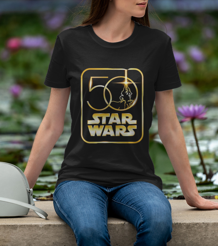 50 Year Anniversary Star Wars Luke Skywalker Princess Leia T-Shirt