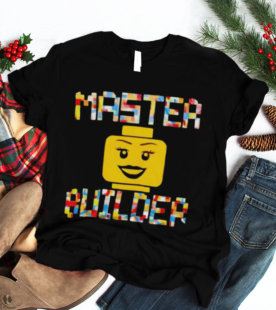 Master Builder Lego Minifigure Face Block Head T-Shirt