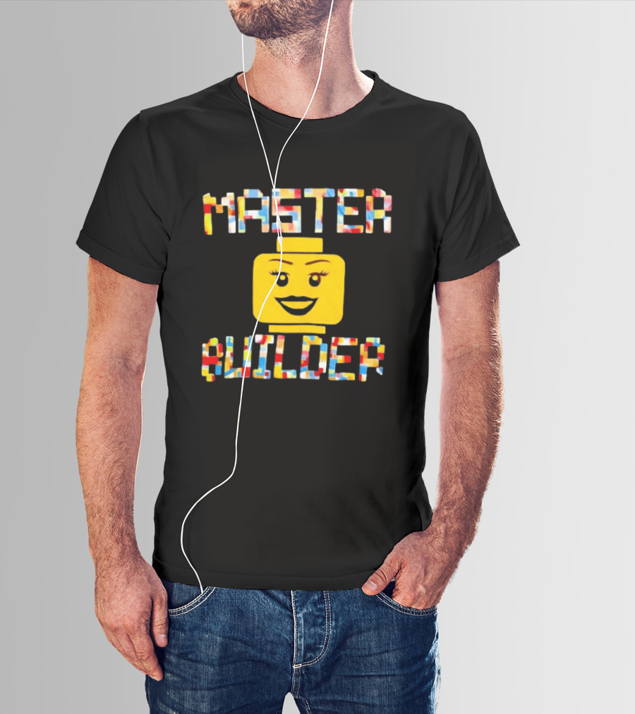 Master Builder Lego Minifigure Face Block Head T-Shirt