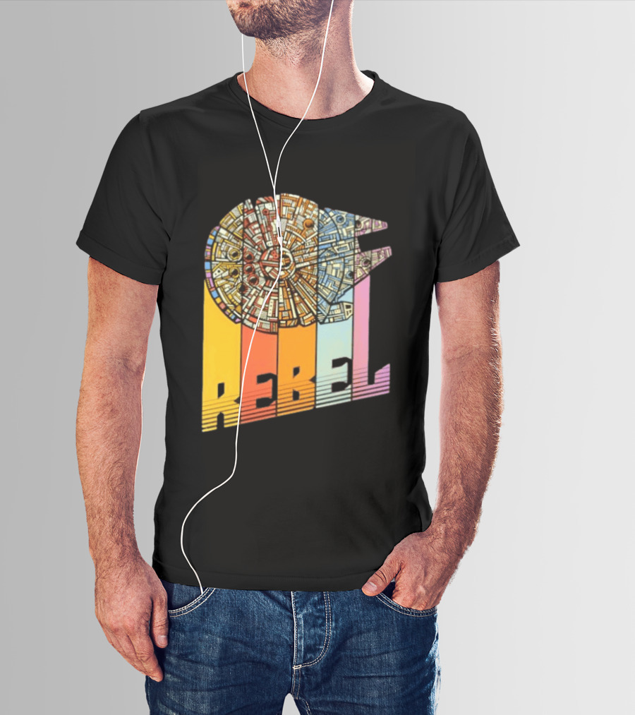 Millennium Falcon REBEL Star Wars Spaceship Movie T-Shirt