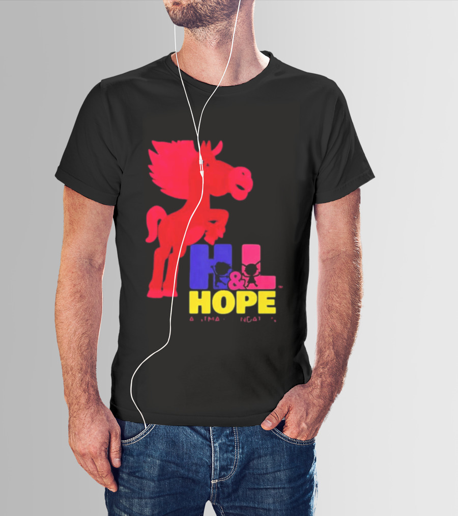 HL Hope GTMA Foundation Red Horse And Colorful Letters T-Shirt