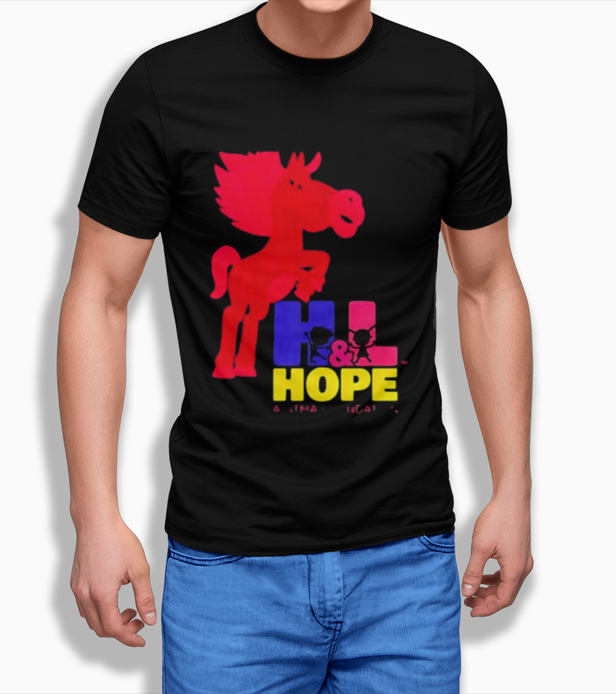 HL Hope GTMA Foundation Red Horse And Colorful Letters T-Shirt