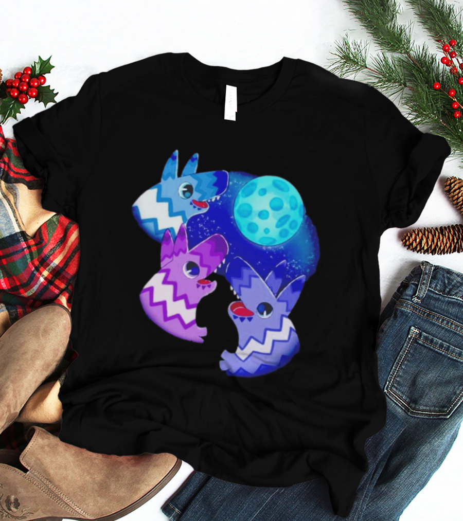 Pinata Dogs Howling At The Moon Blue Zigzag T-Shirt