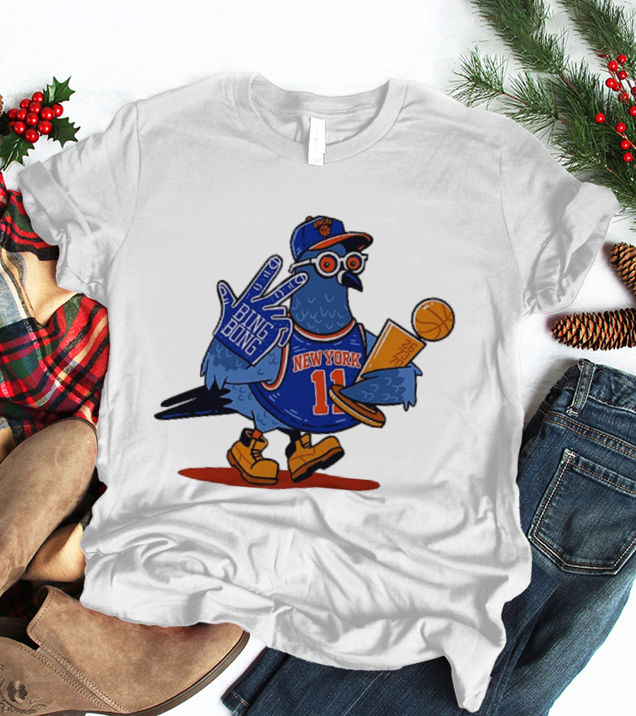 New York Knicks NBA Pigeon Bing Bong 26 73 70 Trophy T-Shirt