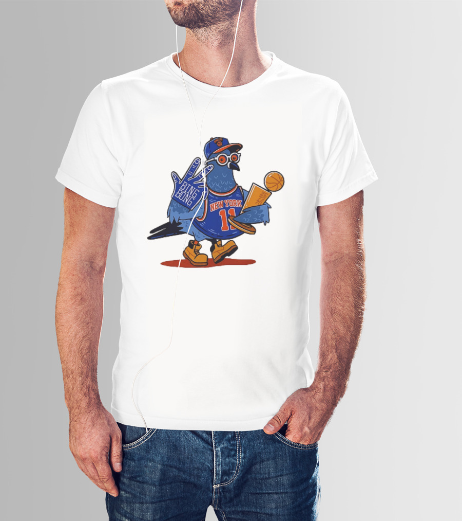 New York Knicks NBA Pigeon Bing Bong 26 73 70 Trophy T-Shirt