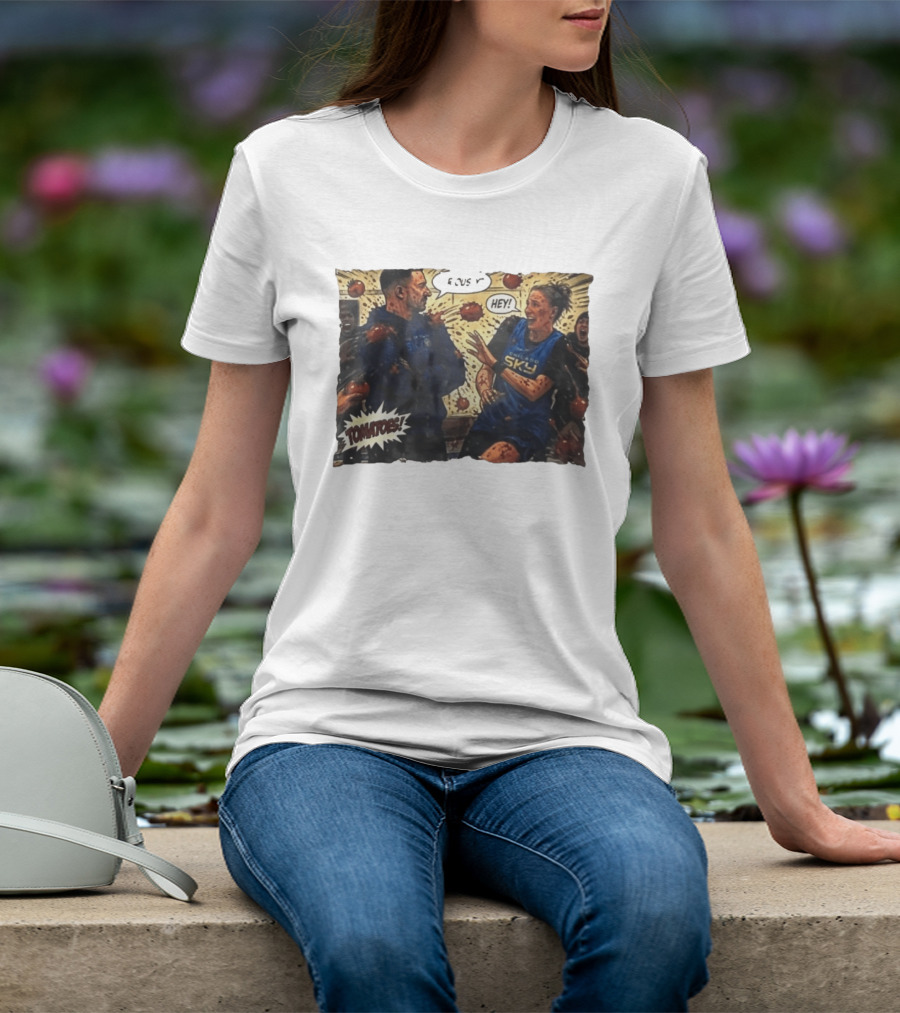 Chicago Sky Basketball Seriously Hey Tomatoes Comic Scene T-Shirt