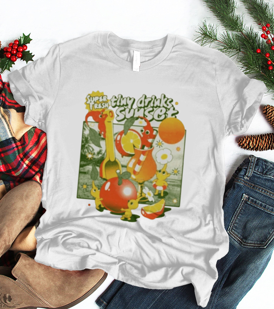 Super Fresh Tiny Drinks Sunset Pikmin Juicy Fruits Adventure T-Shirt