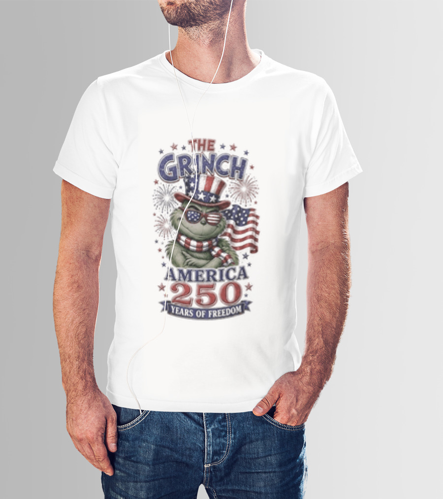 The Grinch America Celebrating 250 Years Of Freedom With Patriotic T-Shirt
