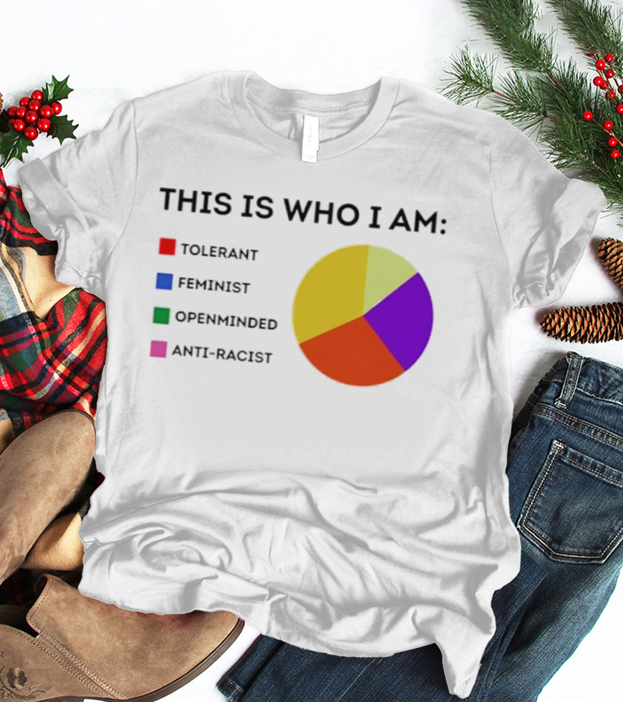 Tolerant Feminist Openminded Anti Racist Pie Chart This Is Who I Am T-Shirt