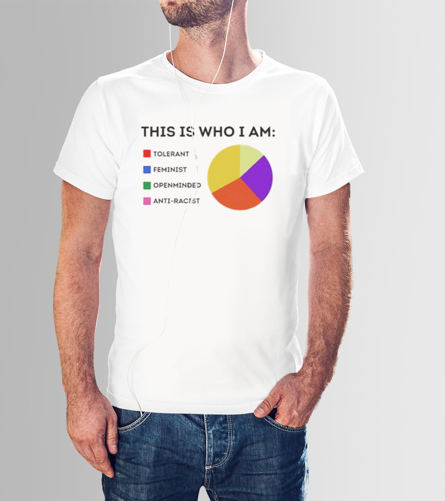 Tolerant Feminist Openminded Anti Racist Pie Chart This Is Who I Am T-Shirt
