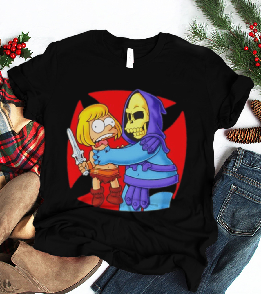 He Man Skeletor Masters Of The Universe Bart Simpson Mashup T-Shirt