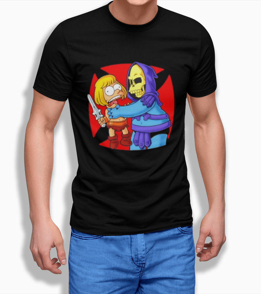 He Man Skeletor Masters Of The Universe Bart Simpson Mashup T-Shirt
