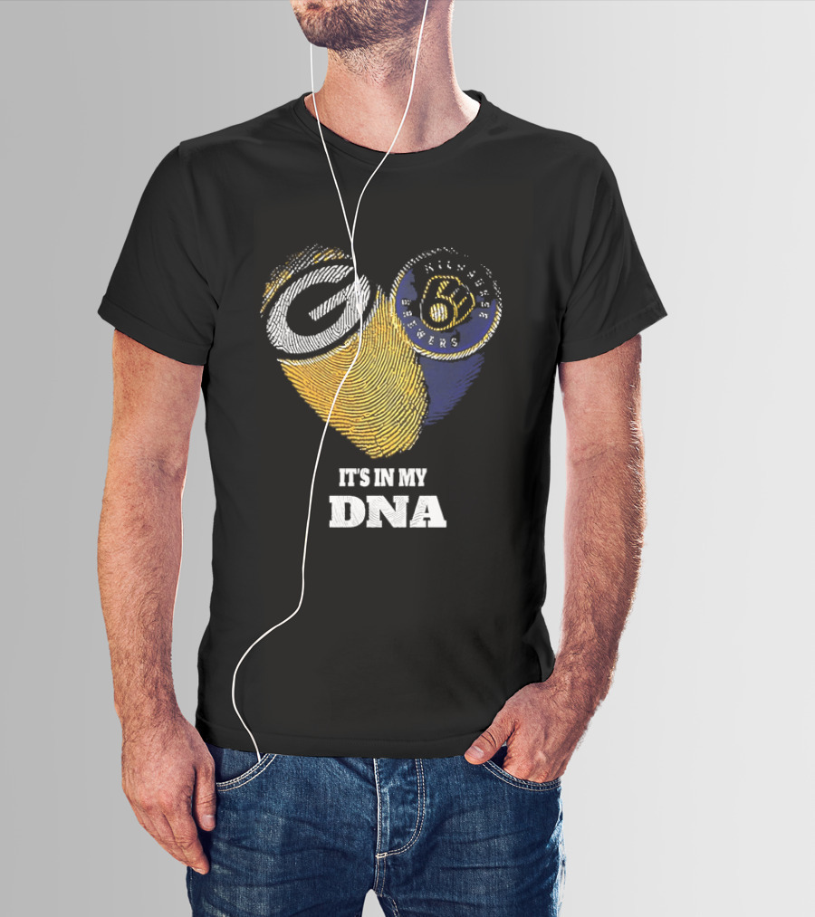 It Is In My DNA Green Bay Packers Milwaukee Brewers T-Shirt