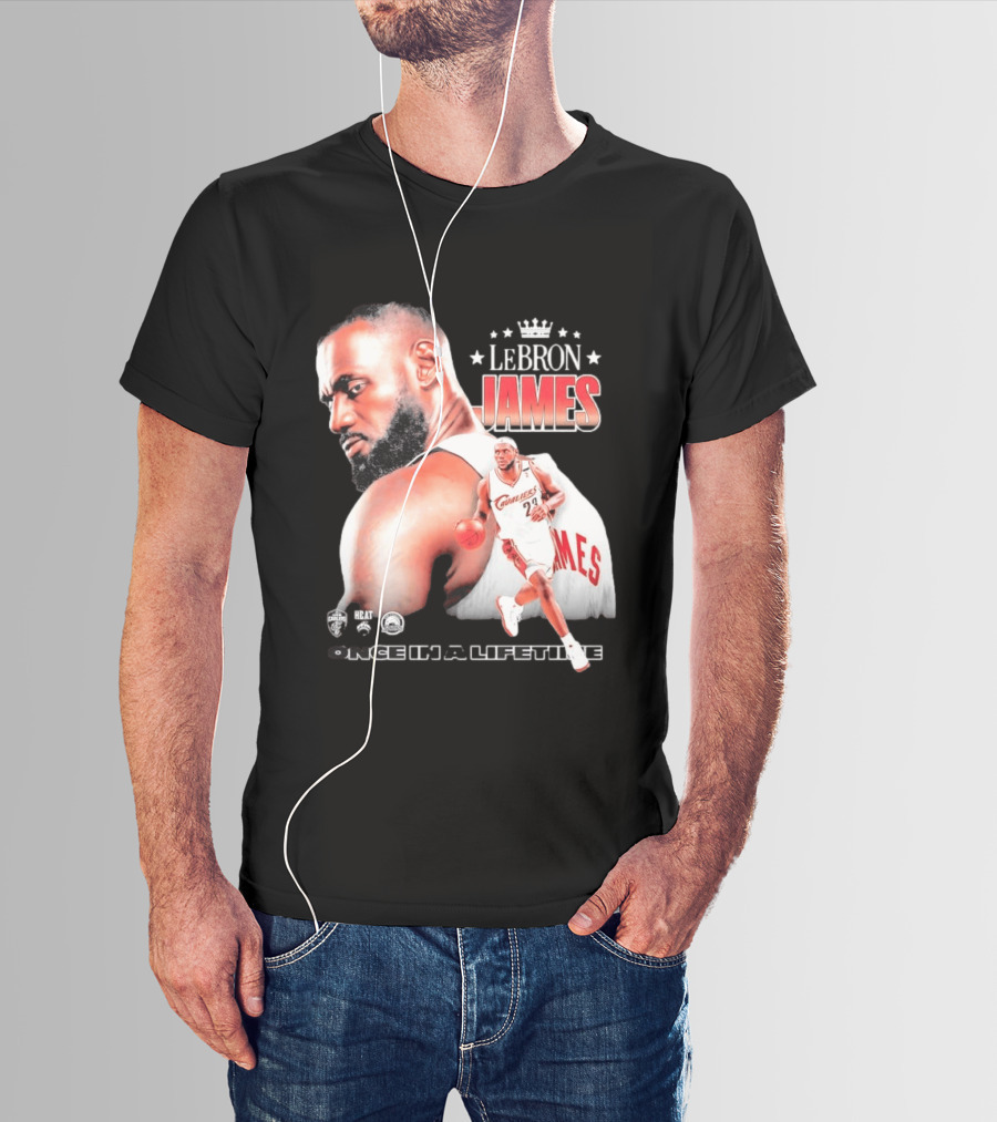 LeBron James Cleveland Cavaliers Once In A Lifetime NBA Heat Championships T-Shirt