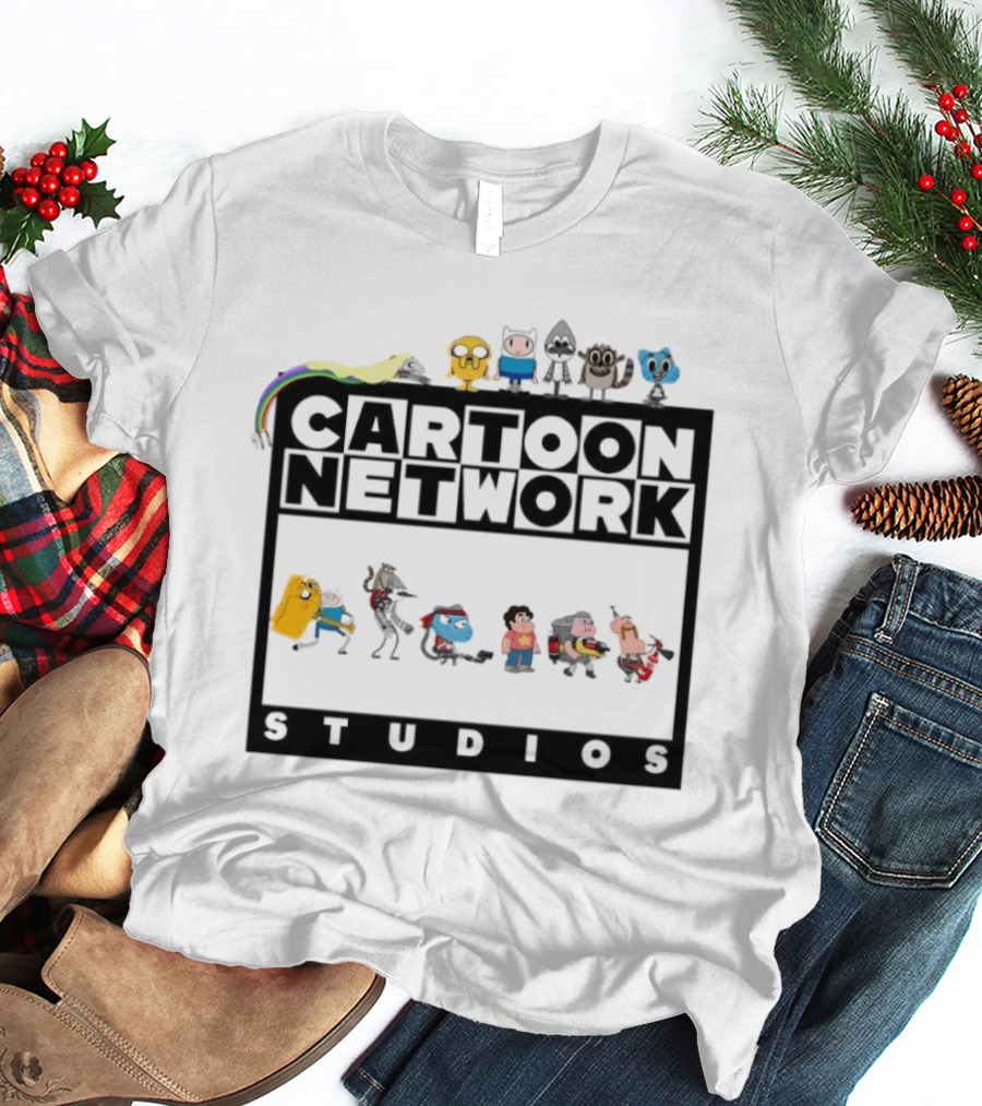 Cartoon Network Studios Finn Jake Mordecai Rigby Gumball Steven Clarence Uncle Character Collage T-Shirt