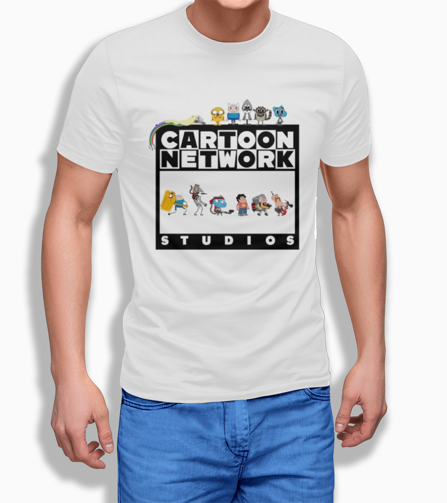 Cartoon Network Studios Finn Jake Mordecai Rigby Gumball Steven Clarence Uncle Character Collage T-Shirt