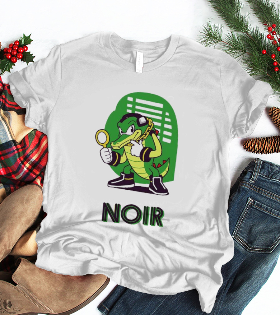 Vector The Crocodile Chaotix Detective Agency Noir Magnifying Glass Image T-Shirt