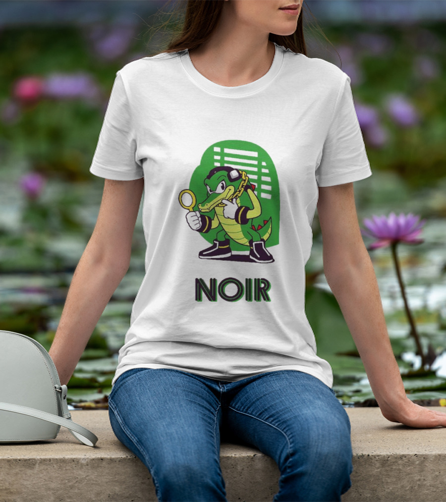 Vector The Crocodile Chaotix Detective Agency Noir Magnifying Glass Image T-Shirt