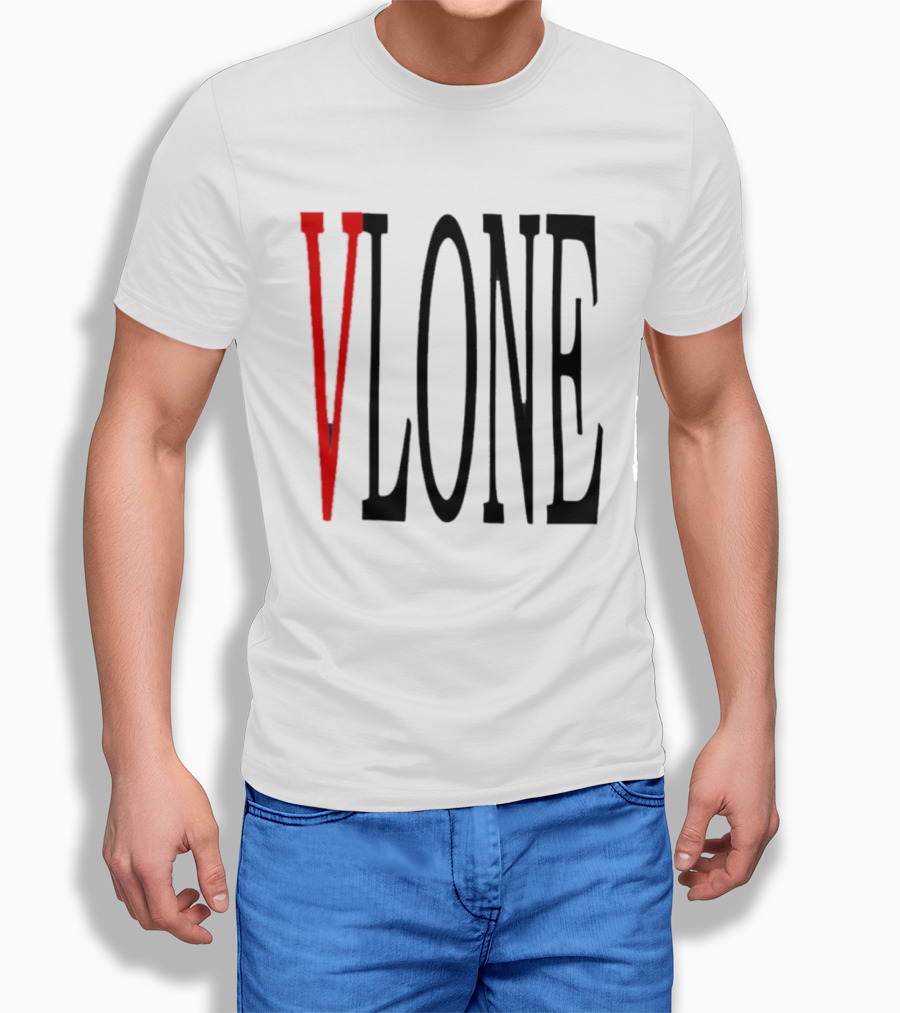 Vlone Logo Red V Black Font Streetwear Fashion T-Shirt