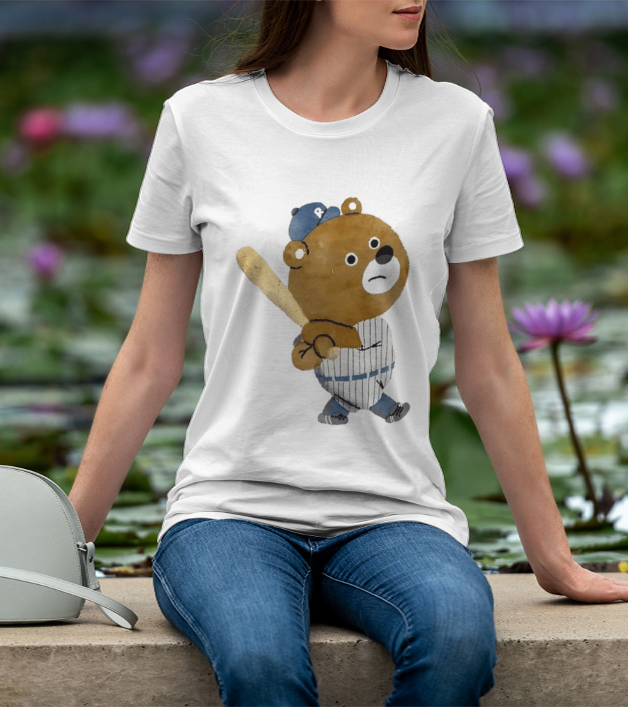 Kuma Bear Takuto Nakagawa Baseball Player Character In Striped Uniform T-Shirt