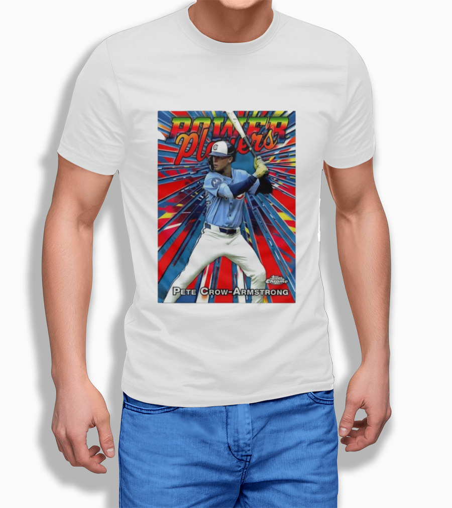Pete Crow Armstrong Power Players Chicago Cubs Topps Chrome MLB Baseball T-Shirt